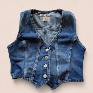 Free People We The Free Women's XS Tate Denim Vest Dark Indigo